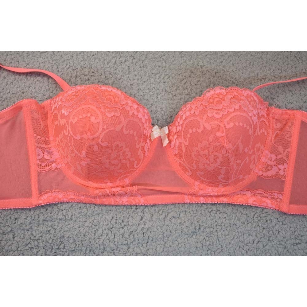 Black Fuchsia Bra 38C Longline Balconette Bra